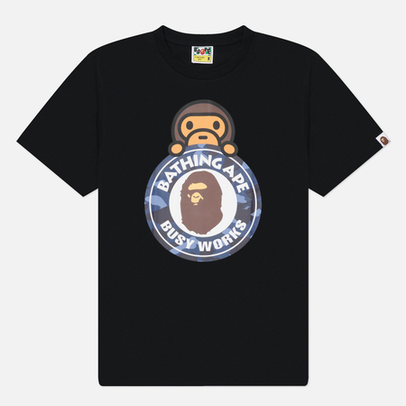 Мужская футболка A Bathing Ape Color Camo Milo On Busy Works, цвет чёрный