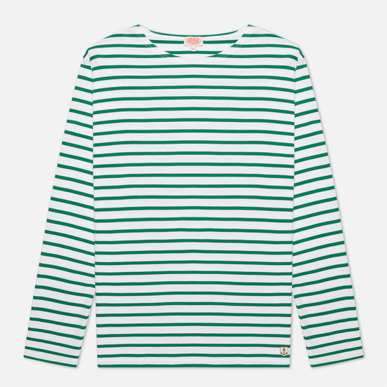Мужской лонгслив Armor-Lux Heritage Mariniere Houat White/Billard Green