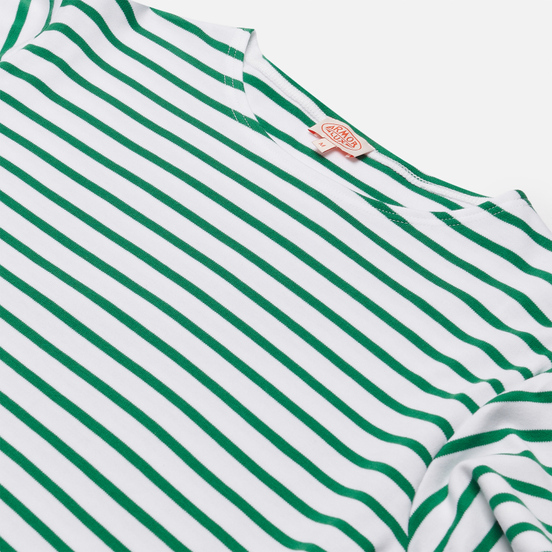 Мужской лонгслив Armor-Lux Heritage Mariniere Houat White/Billard Green