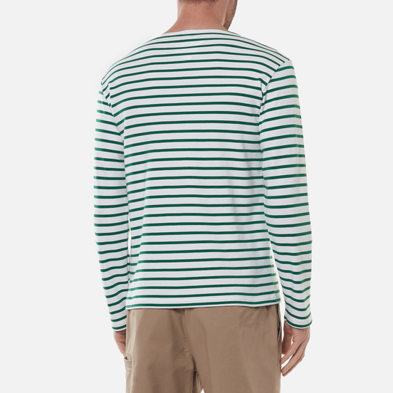 Мужской лонгслив Armor-Lux Heritage Mariniere Houat White/Billard Green