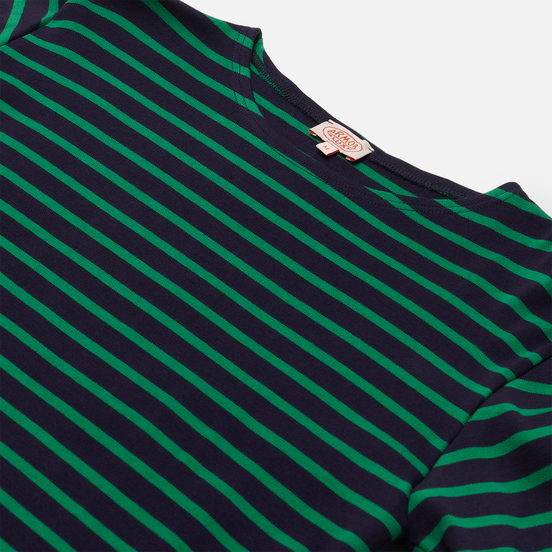Мужской лонгслив Armor-Lux Heritage Mariniere Houat Navire Navy/Billard Green
