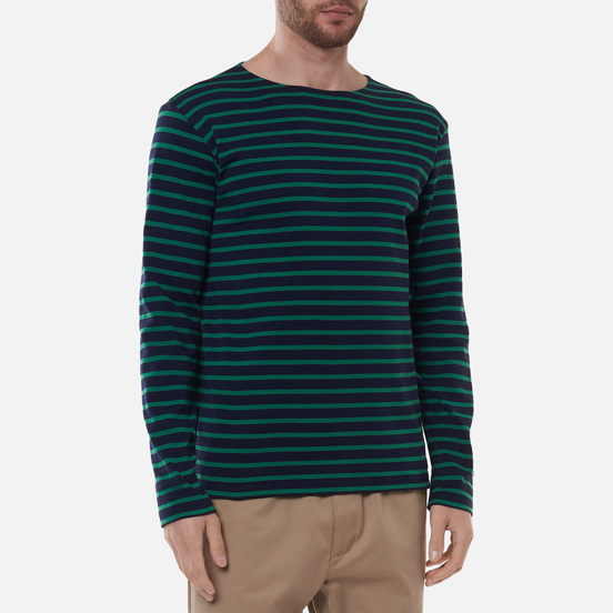 Мужской лонгслив Armor-Lux Heritage Mariniere Houat Navire Navy/Billard Green