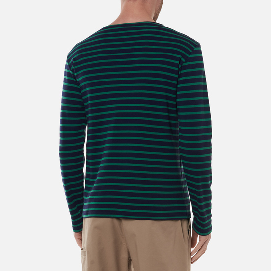 Мужской лонгслив Armor-Lux Heritage Mariniere Houat Navire Navy/Billard Green
