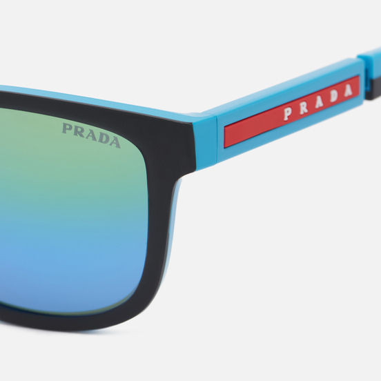 Солнцезащитные очки Prada Linea Rossa 04XS-05S05L-3N Black Rubber/Turquoise/Green Mirror Blue Grad Green