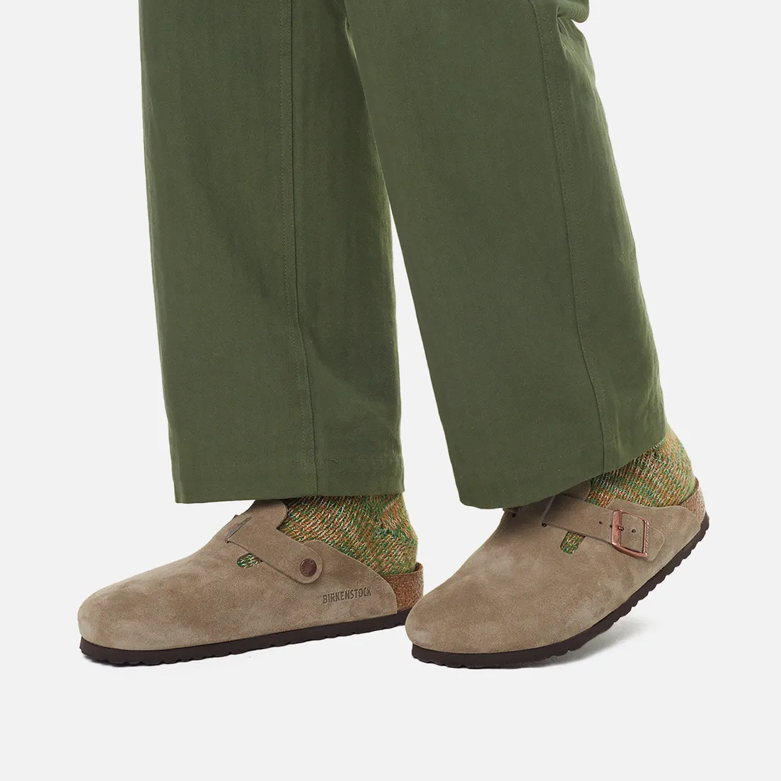 Birkenstock Мужские сандалии Boston Soft Footbed Suede Leather
