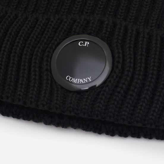 Шапка C.P. Company Extrafine Merino Wool Lens Black