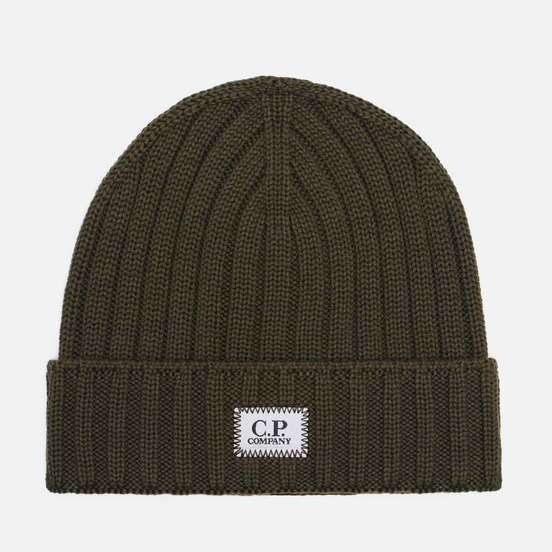 Шапка C.P. Company Extrafine Merino Wool Logo Rosin