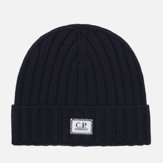 Шапка C.P. Company Extrafine Merino Wool Logo Total Eclipse
