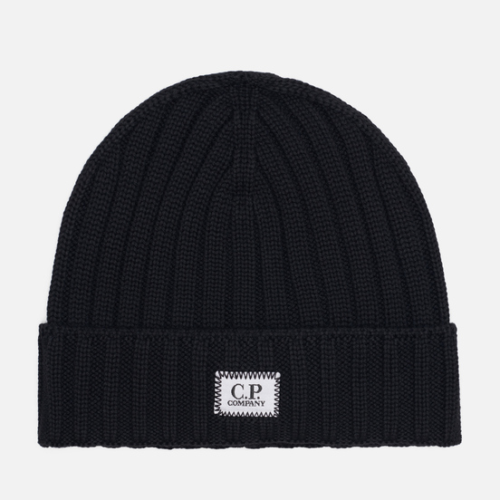 Шапка C.P. Company Extrafine Merino Wool Logo Black