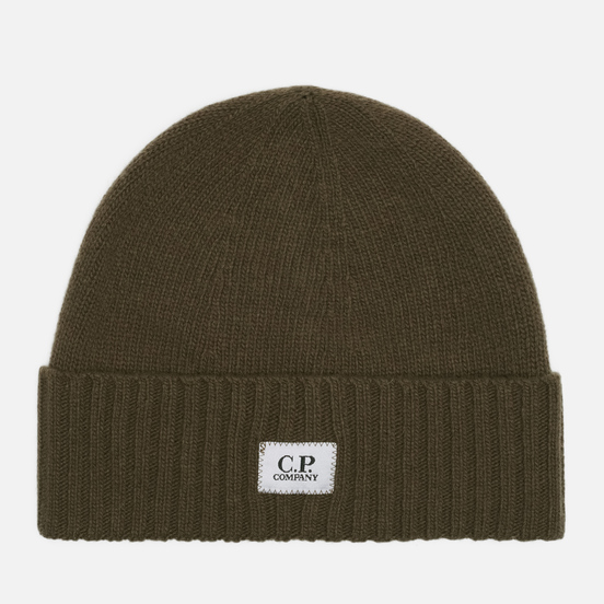 Шапка C.P. Company Lambswool Logo Ivy Green