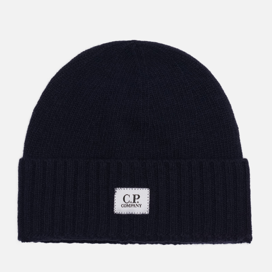 Шапка C.P. Company Lambswool Logo Total Eclipse