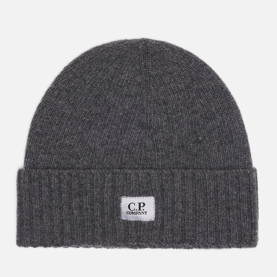 Шапка C.P. Company Lambswool Logo Tarmac Grey