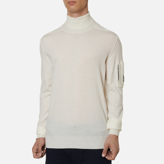 Мужской свитер C.P. Company Turtle Neck Merino Wool Gauze White