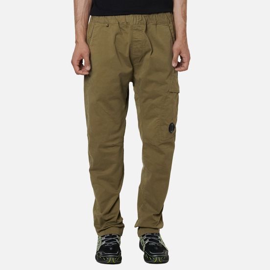 Мужские брюки C.P. Company Lens Pocket Garment Dyed Stretch Sateen Martini Olive