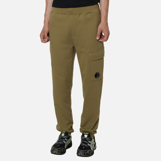 Мужские брюки C.P. Company Lens Pocket Diagonal Raised Fleece Martini Olive