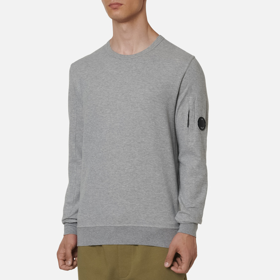 Мужская толстовка C.P. Company Pocket Lens Garment Dyed Light Feece Grey Melange