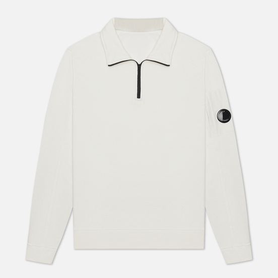 Мужская толстовка C.P. Company Pocket Lens Half-Zip Light Feece Gauze White