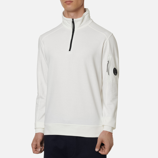 Мужская толстовка C.P. Company Pocket Lens Half-Zip Light Feece Gauze White