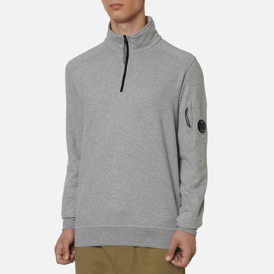 Мужская толстовка C.P. Company Pocket Lens Half-Zip Light Feece Grey Melange