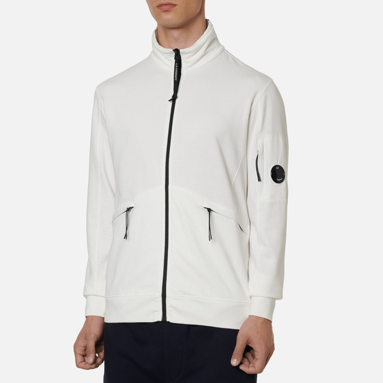 Мужская толстовка C.P. Company Pocket Lens Full-Zip Light Feece Gauze White