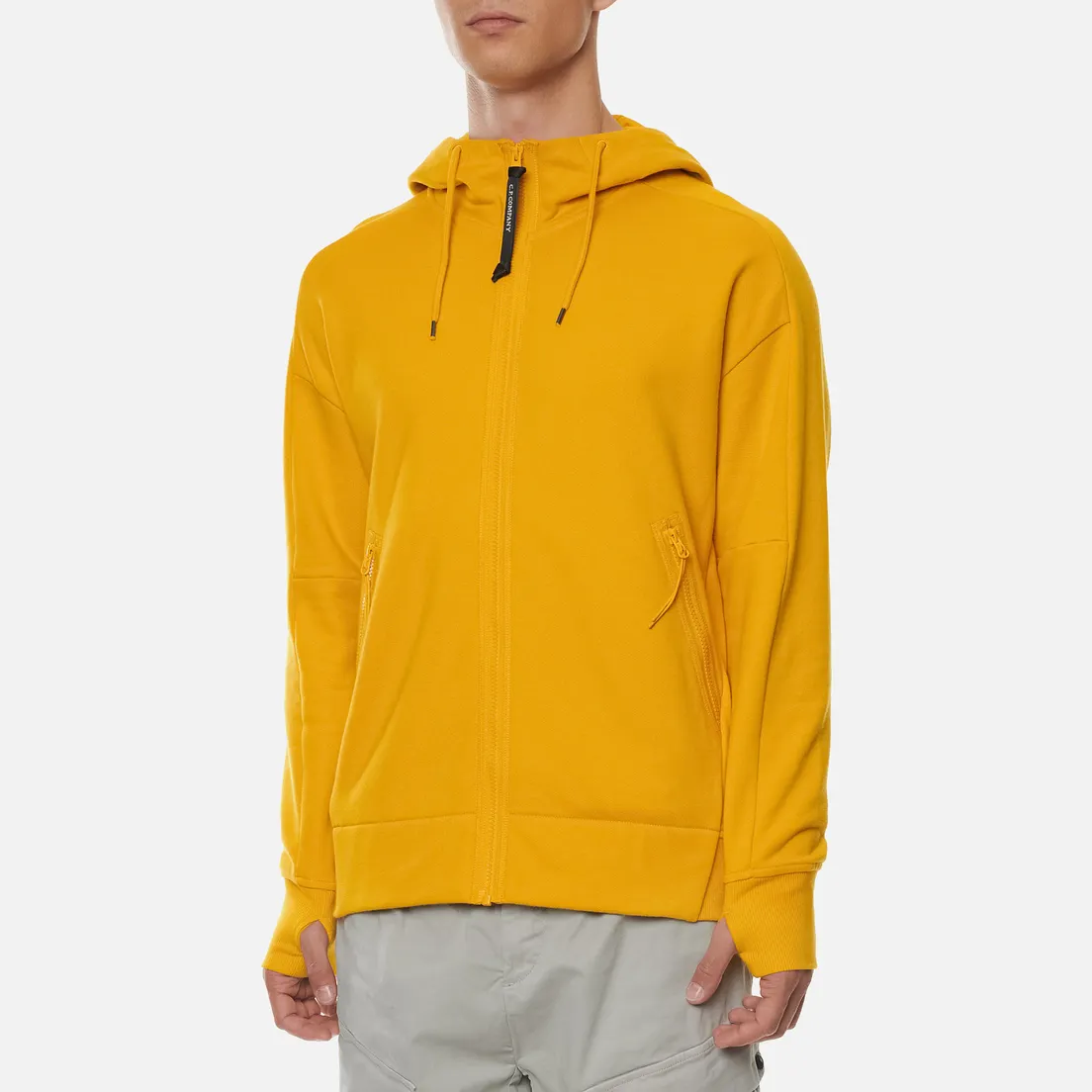 C.P. Company Мужская толстовка Goggle Full Zip Hoodie Diagonal Raised Fleece