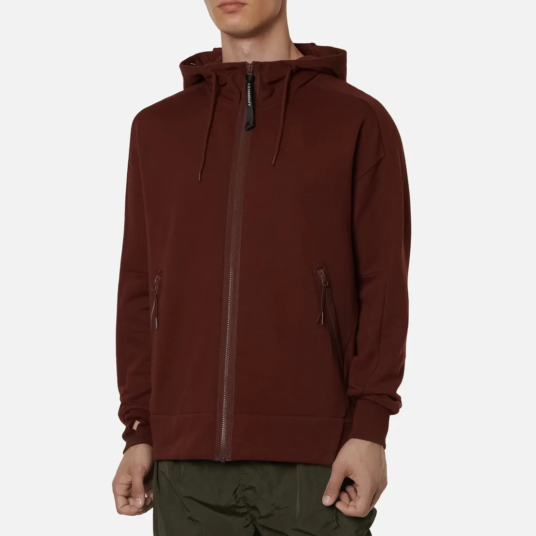 C.P. Company Мужская толстовка Goggle Full Zip Hoodie Diagonal Raised Fleece