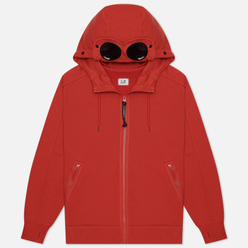 Мужская толстовка C.P. Company Goggle Full Zip Hoodie Diagonal Raised Fleece Pompeian Red