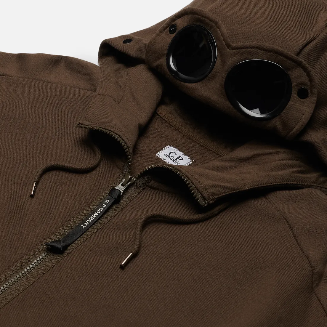 C.P. Company Мужская толстовка Goggle Full Zip Hoodie Diagonal Raised Fleece