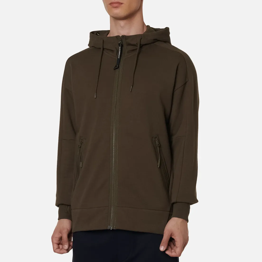 C.P. Company Мужская толстовка Goggle Full Zip Hoodie Diagonal Raised Fleece