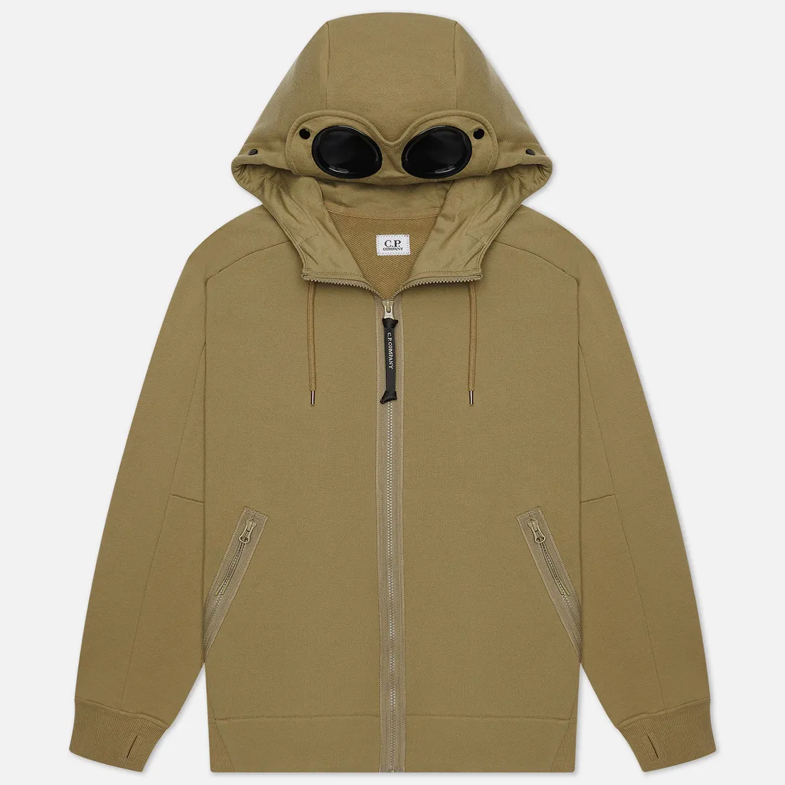 C.P. Company Мужская толстовка Goggle Full Zip Hoodie Diagonal Raised Fleece