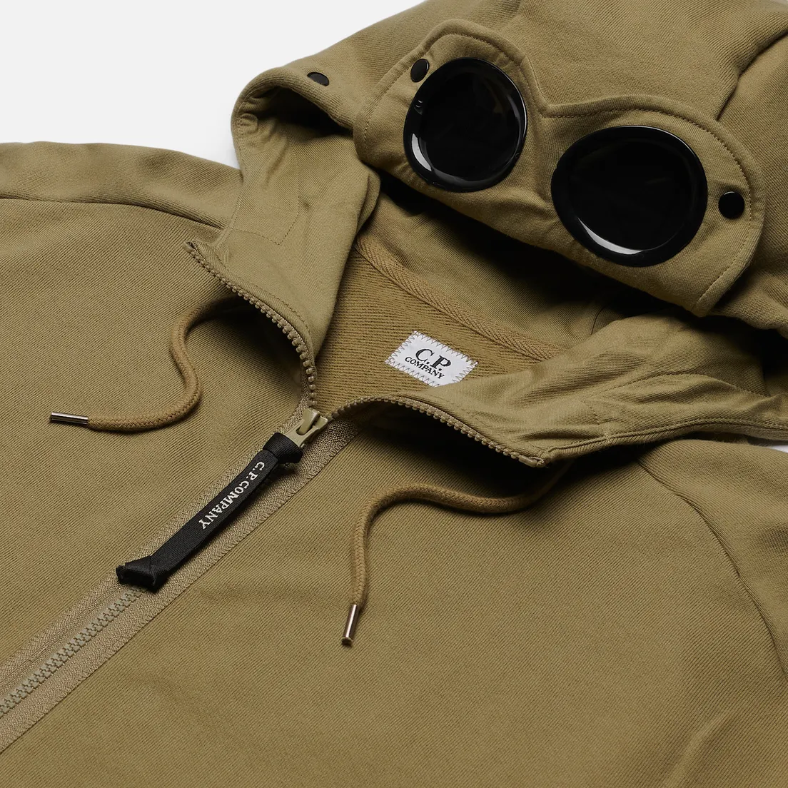 C.P. Company Мужская толстовка Goggle Full Zip Hoodie Diagonal Raised Fleece