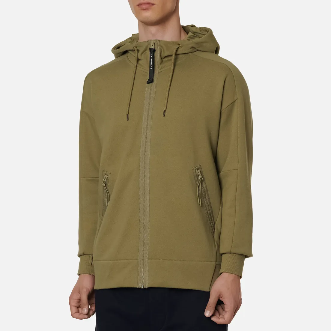 C.P. Company Мужская толстовка Goggle Full Zip Hoodie Diagonal Raised Fleece