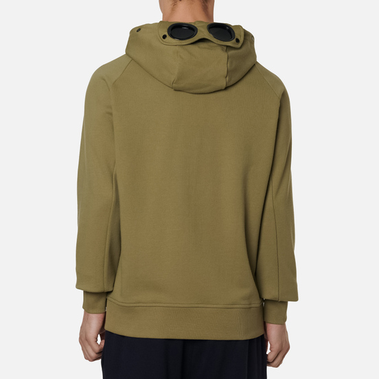 Мужская толстовка C.P. Company Goggle Full Zip Hoodie Diagonal Raised Fleece Martini Olive