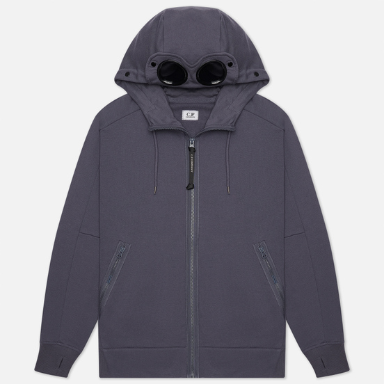 Мужская толстовка C.P. Company Goggle Full Zip Hoodie Diagonal Raised Fleece Ombre Blue