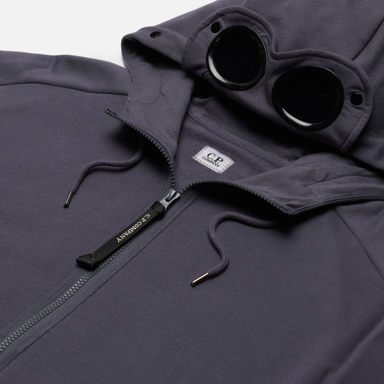 Мужская толстовка C.P. Company Goggle Full Zip Hoodie Diagonal Raised Fleece Ombre Blue