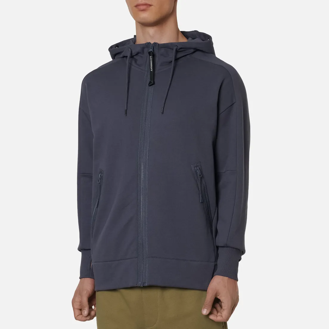 C.P. Company Мужская толстовка Goggle Full Zip Hoodie Diagonal Raised Fleece