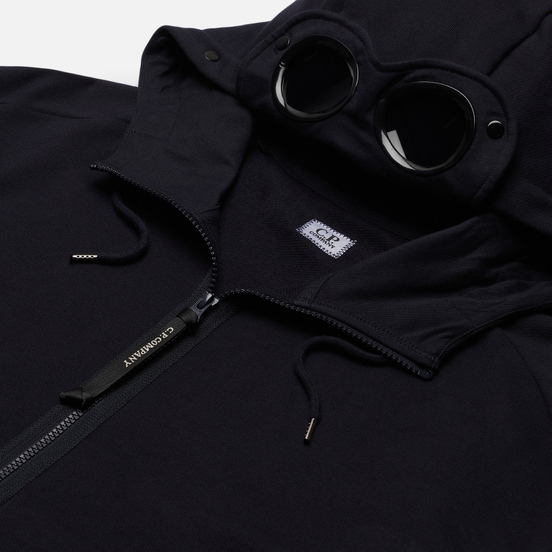 Мужская толстовка C.P. Company Goggle Full Zip Hoodie Diagonal Raised Fleece Total Eclipse