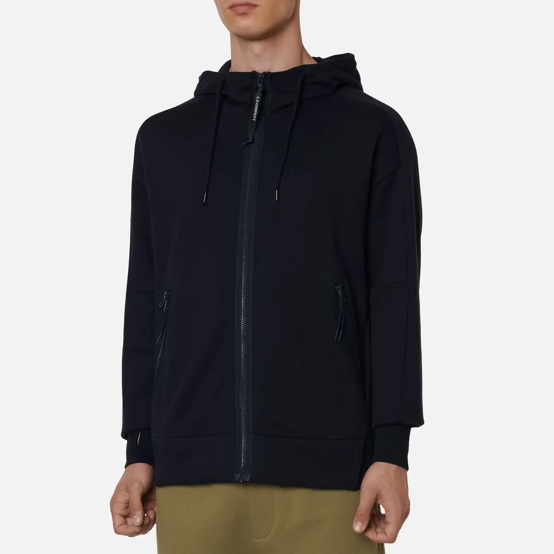 C.P. Company Мужская толстовка Goggle Full Zip Hoodie Diagonal Raised Fleece