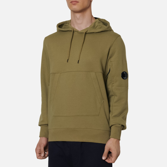 Мужская толстовка C.P. Company Pocket Lens Diagonal Raised Fleece Hoodie Martini Olive