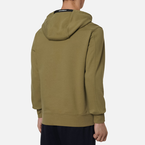 Мужская толстовка C.P. Company Pocket Lens Diagonal Raised Fleece Hoodie Martini Olive
