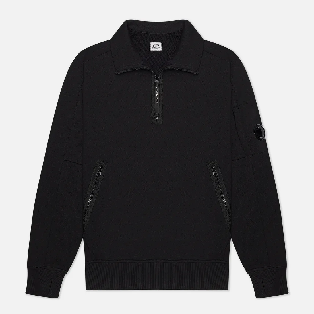 C.P. Company Мужская толстовка Lens Pocket Half-Zip Diagonal Raised Fleece