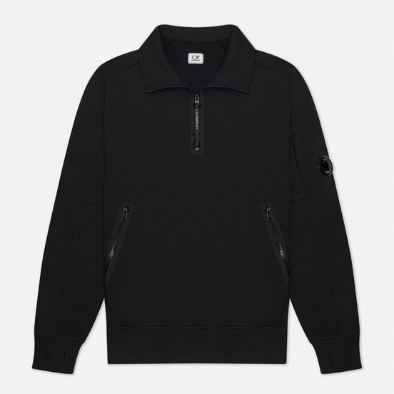 Мужская толстовка C.P. Company Lens Pocket Half-Zip Diagonal Raised Fleece Black