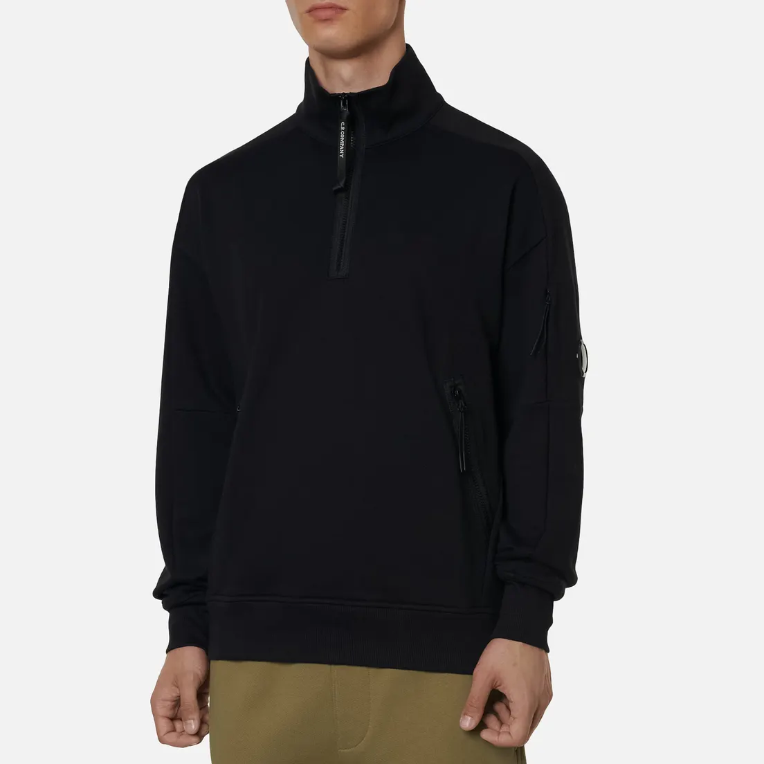 C.P. Company Мужская толстовка Lens Pocket Half-Zip Diagonal Raised Fleece