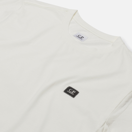 Мужская футболка C.P. Company Mini Logo Label Jersey 30/1 Gauze White