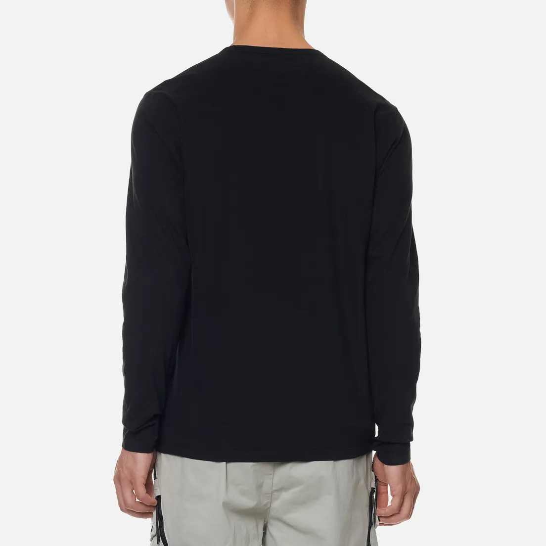 C.P. Company Мужской лонгслив Classic Logo Garment Dyed Brushed Jersey