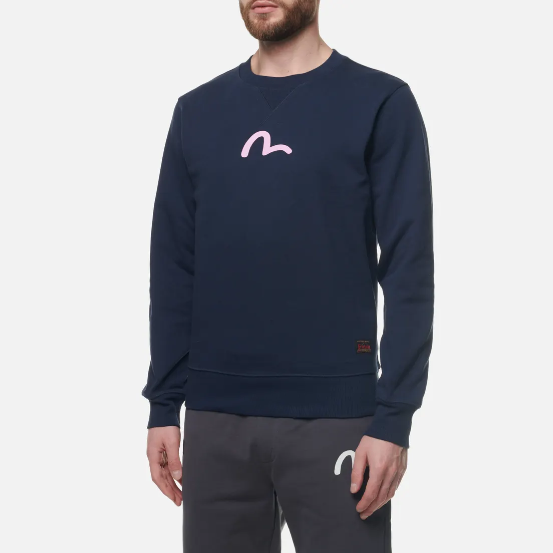 Evisu Мужская толстовка Basic Crew Neck Seagull Print