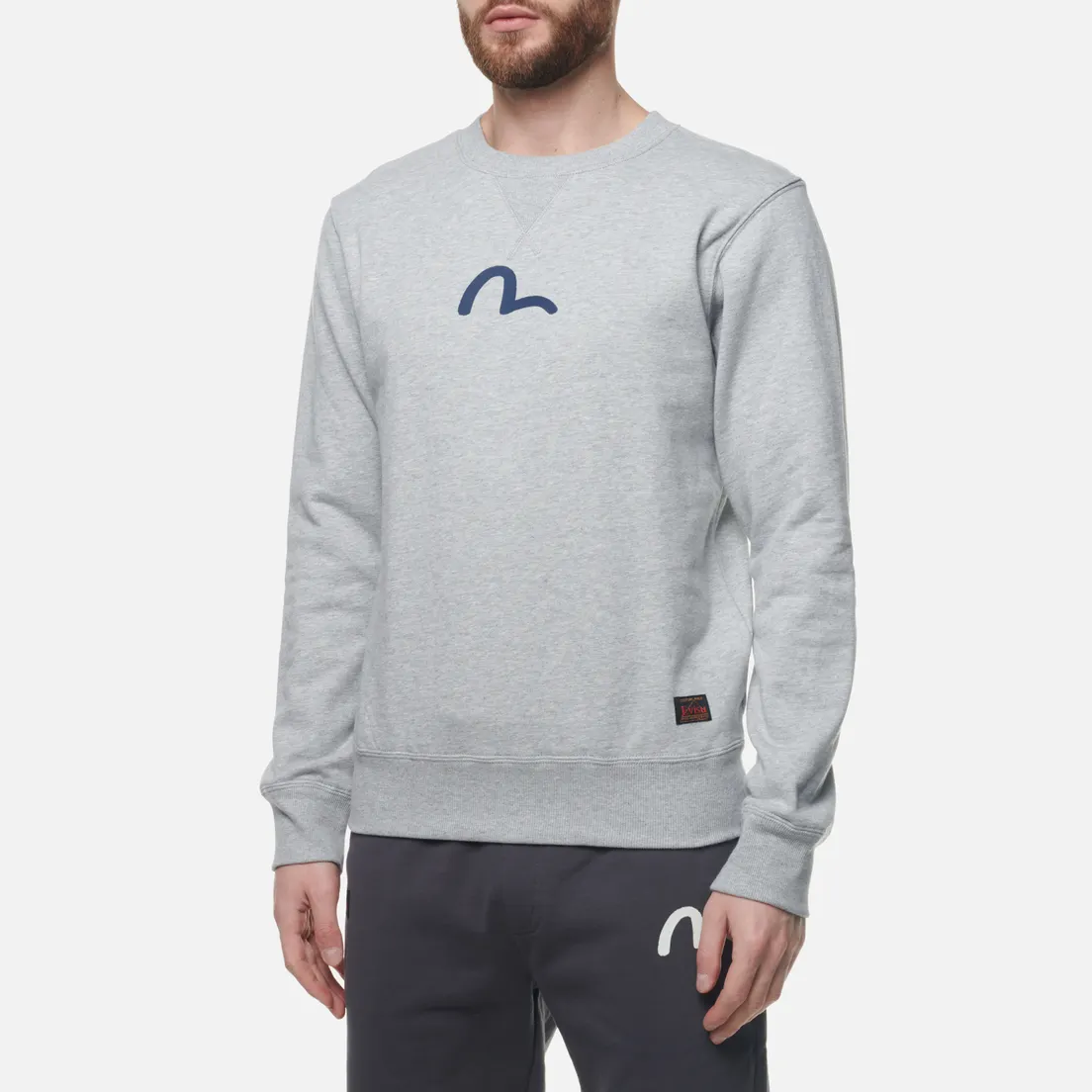 Evisu Мужская толстовка Basic Crew Neck Seagull Print