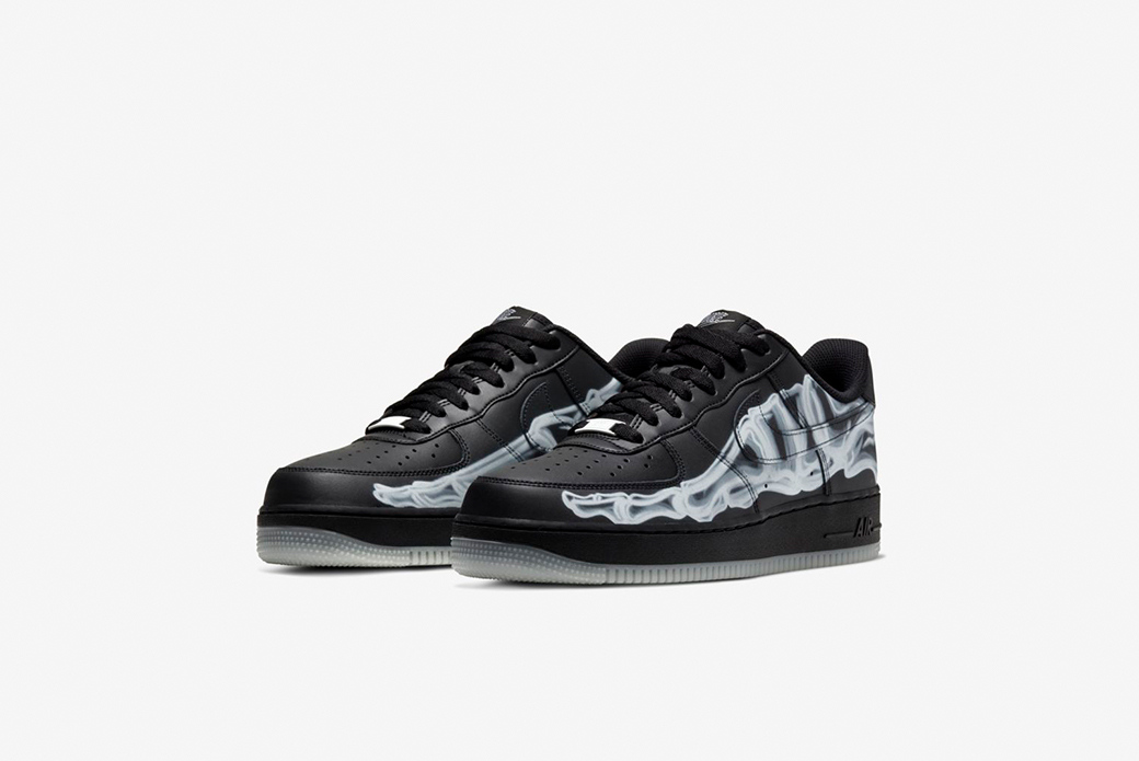 Nike air force 1 '07 skeleton qs black best sale