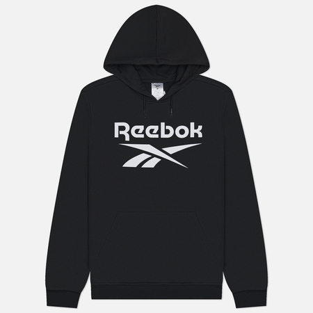 Мужская толстовка Reebok Identity Fleece Stacked Logo Hoodie, цвет чёрный, размер S
