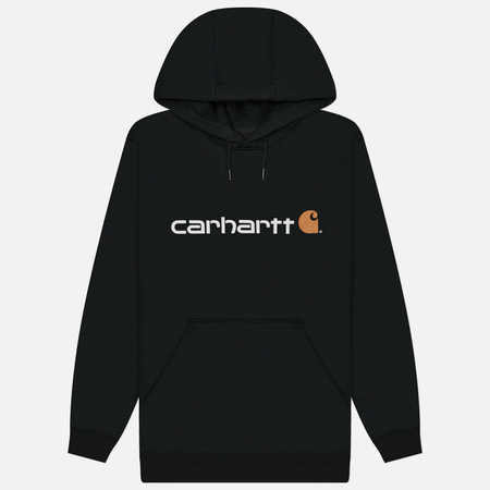 Мужская толстовка Carhartt Loose Fit Midweight Logo Graphic Hoodie, цвет чёрный, размер XL